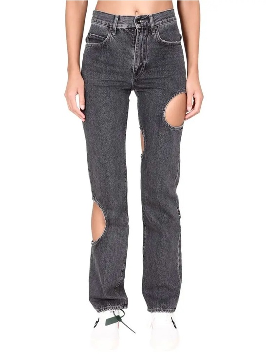 Off-White Denim - Off-White Cut-out Straigh Leg Jeans Size 30 Never Worn Without Tag